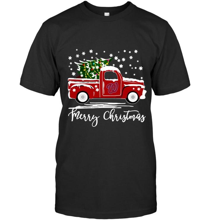 Washington Nationals Merry Christmas Christmas Tree Truck T Shirt