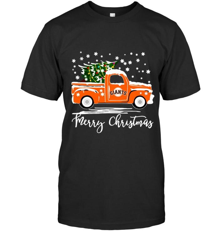 San Francisco Giants Merry Christmas Christmas Tree Truck T Shirt