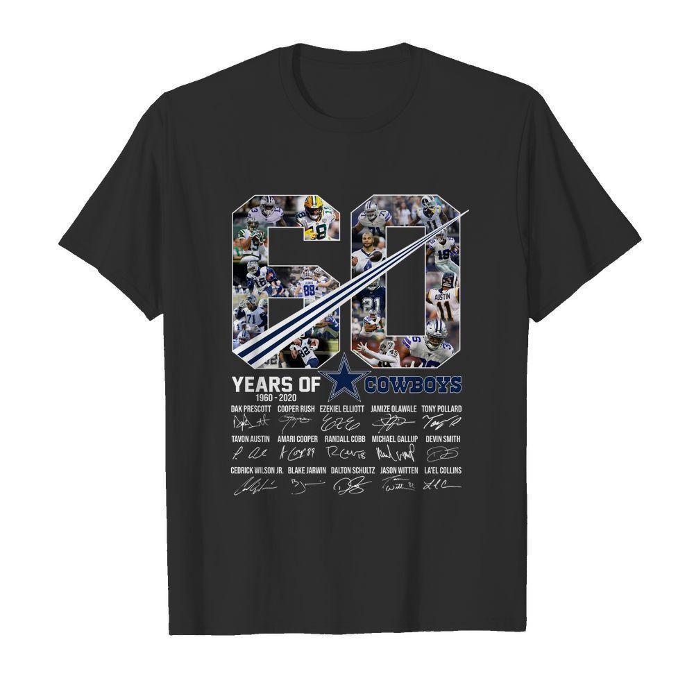 60 Years Of Dallas Cowboys 1960 2020 All Players Signatures T Shirt