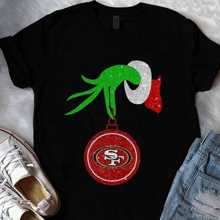 Grinch Hand Hold San Francisco 49ers Christmas T Shirt