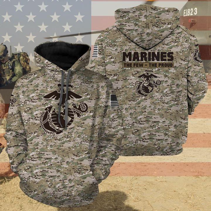 Us Marines The Pew The Proud Camourflage Hoodie