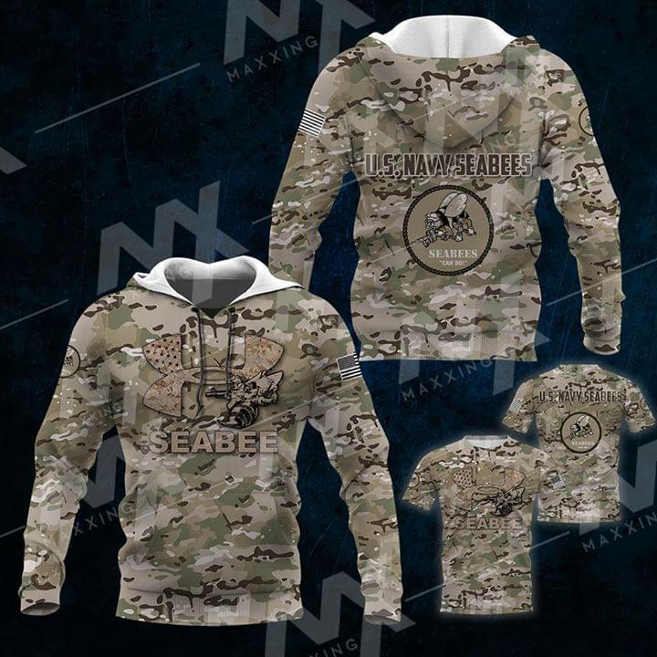 Us Navy Seabee Camouflage Pattern Hoodie 3d