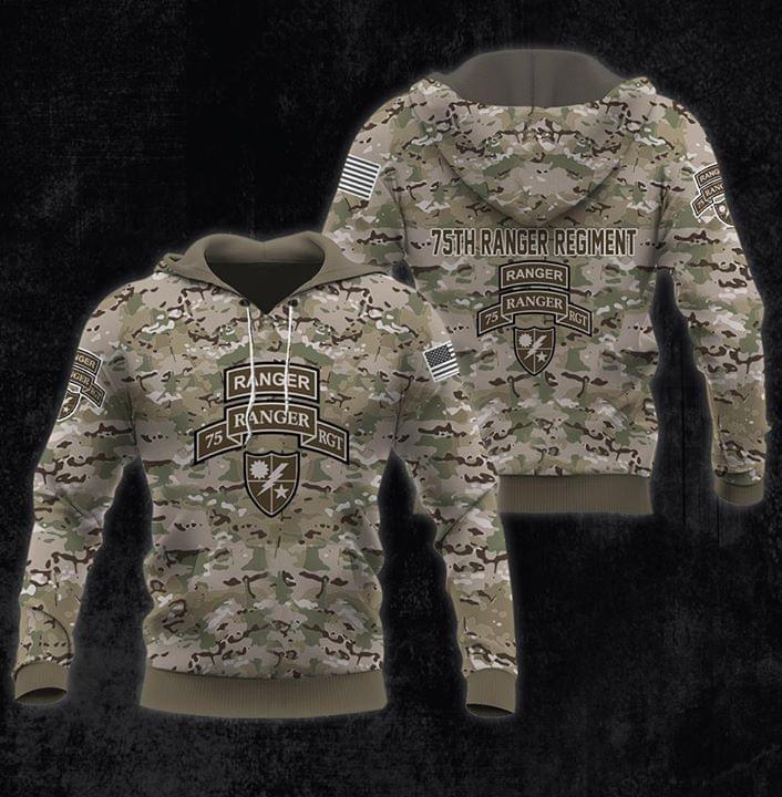 Army Ranger 75th Regiment Camouflage Pattern Hoodie 3d