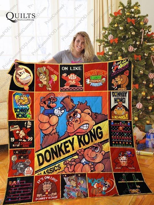 Donkey Kong Its On Like Donkey Kong Quilt Blanket