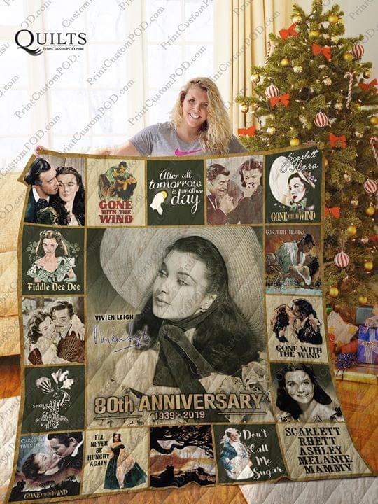 Gone With The Wind 80th Anniversary 1939 2019 Vivien Leigh Signatures Quilt Blanket