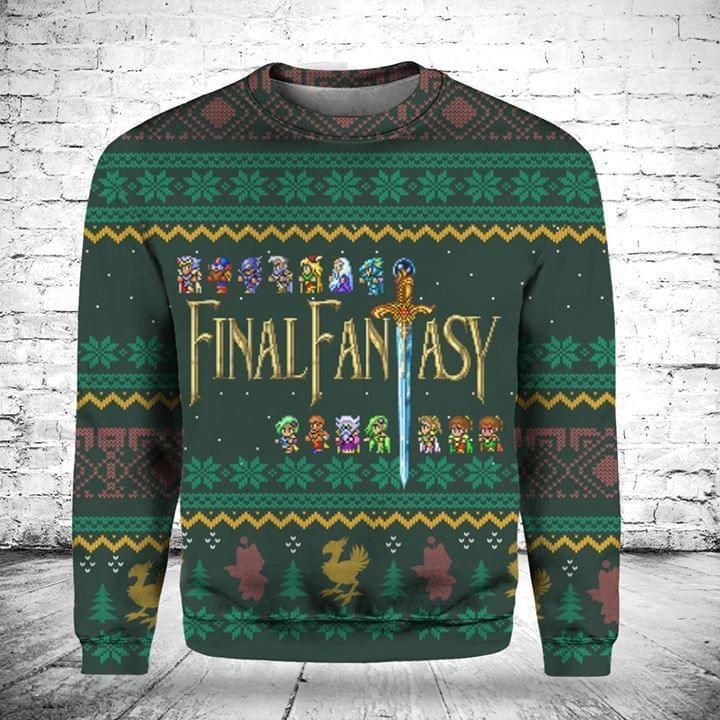 Final Fantasy Christmas Knitting Pattern Fan Quilt Blanket Sweatshirt 3d
