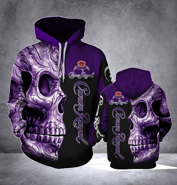 Crown Royal Purple Poco Loco Skull 3d Hoodie