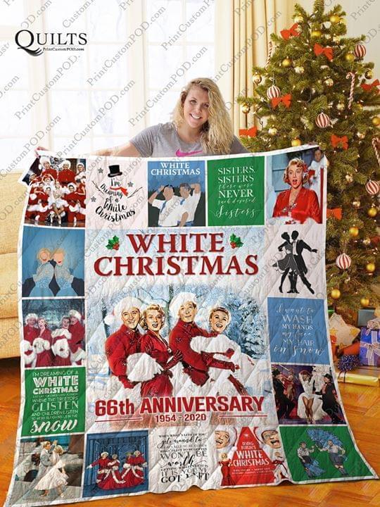 White Christmas 66th Anniversary Fan Quilt Blanket Quilt Blanket