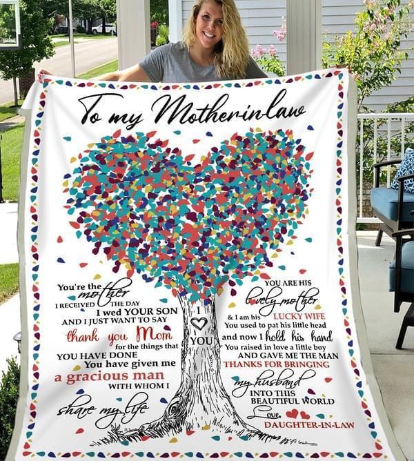 Daughter To Mother In Law I Love You Thank You Tree Of Love Quilt Blanket Quilt Blanket