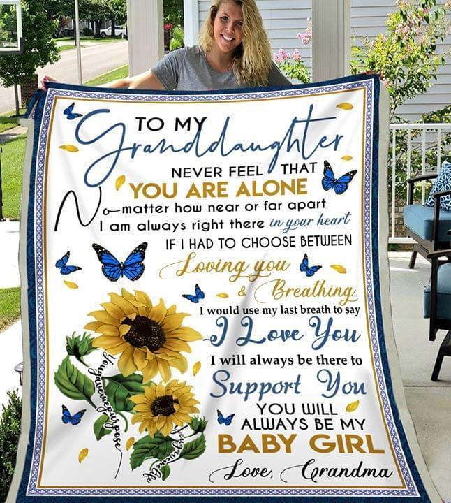To My Daughter Never Feel That You Are Alone Sunflower Quilt Blanket