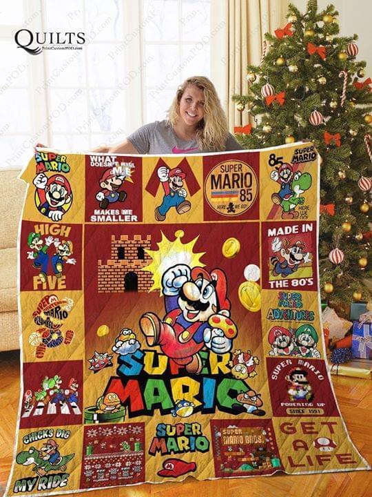 Super Mario Chicks Dig My Ride Get A Life Made In The 80s Quilt Blanket