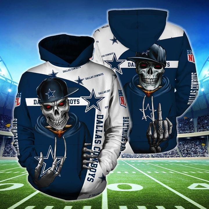 Dallas Cowboys Hip Hop Skull 3d Printed Hoodie 3d