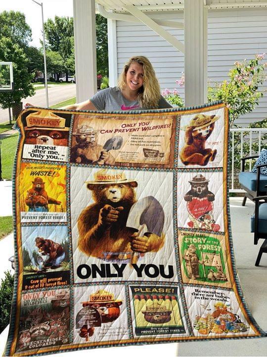 Smokey Bear Only You Can Prevent Wildfire Remember There Are Babies In The Woods Quilt Blanket