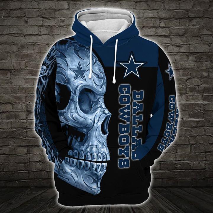 Dallas Cowboys Nfl Skull 3d Printed Hoodie 3d