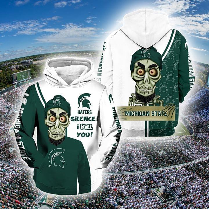 Michigan State Spartans Haters Silence I Kill You Achmed Fan 3d Hoodie