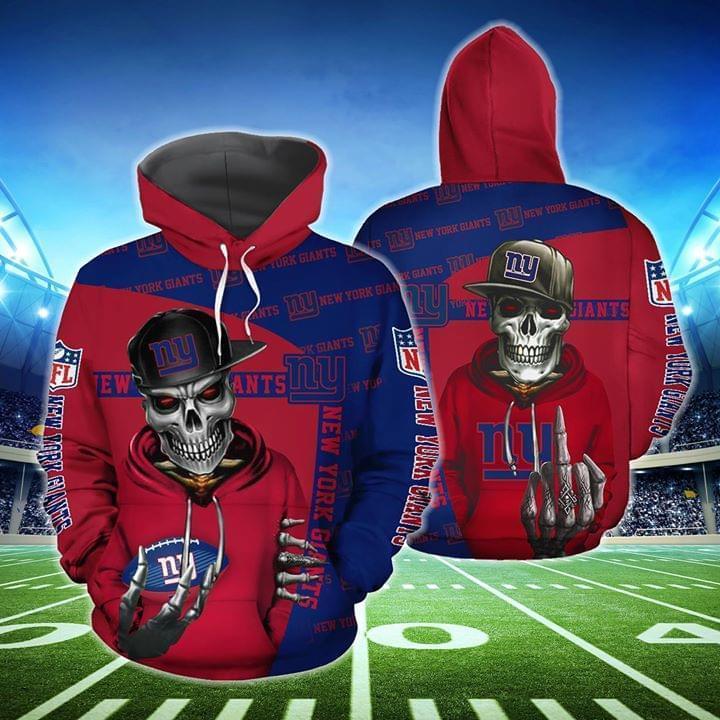 New York Giants Hiphop Skeleton Fan 3d Hoodie
