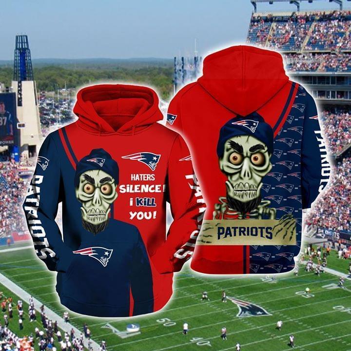 New England Patriots Haters Silence I Kill You Achmed Fan 3d Hoodie