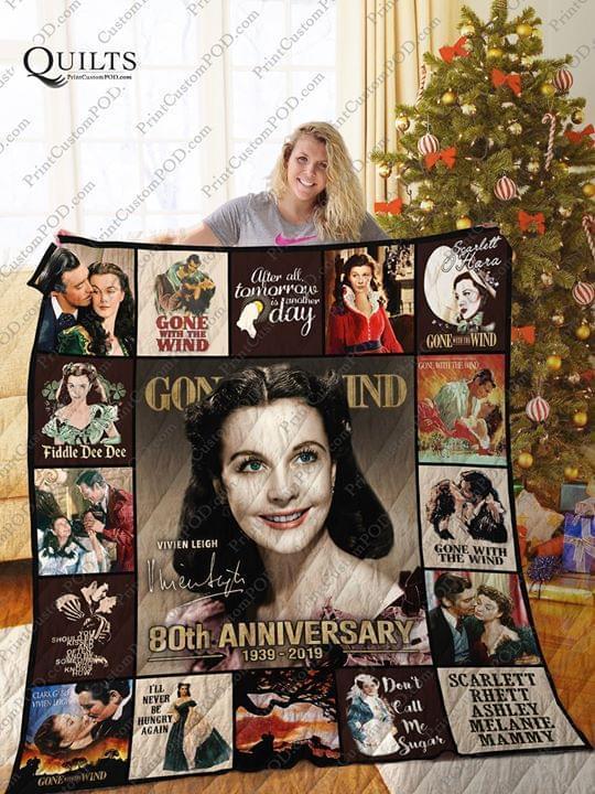Gone With The Wind 80th Anniversary Vivien Leigh Signatures 1939 2019 After All Tomorrow Is Another Day Quilt Blanket