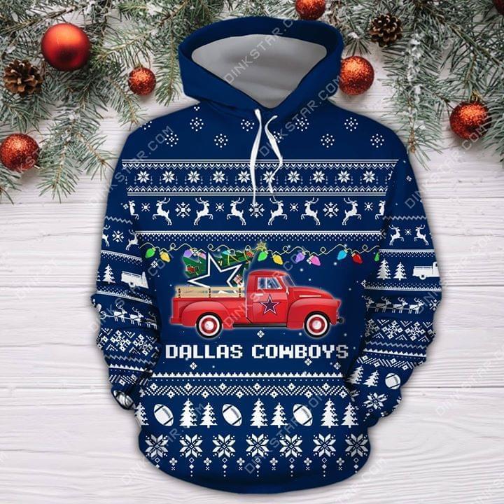 Dallas Cowboys Christmas Truck Ugly Christmas 3d Printed Hoodie 3d