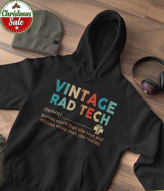 Vintage Rad Tech Definition Radiologic Technologist Hoodie