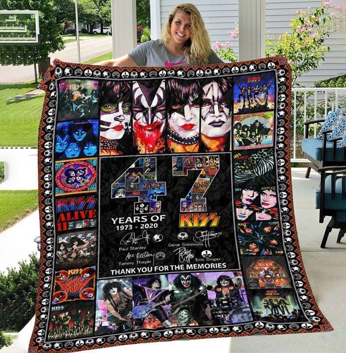 47 Years Of Kiss 1973 2020 Members Signatures Thank You For Memories Quilt Blanket