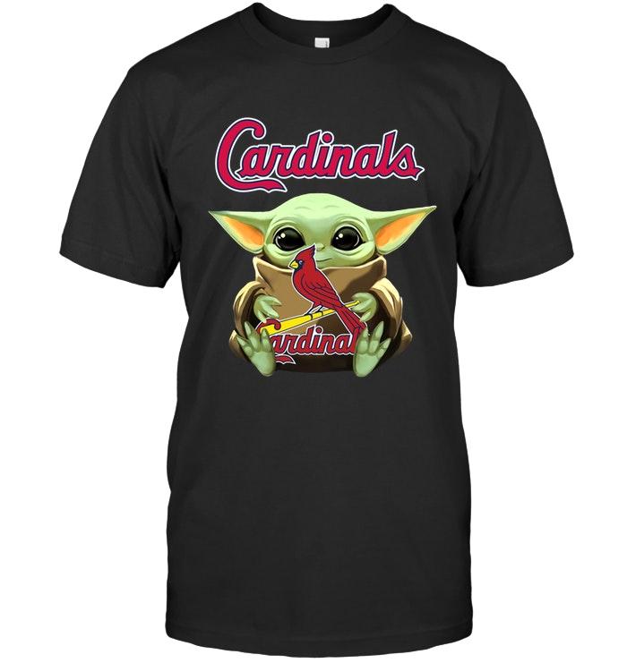 Baby Yoda Loves St Louis Cardinals Star Wars The Mandalorian Fan T Shirt