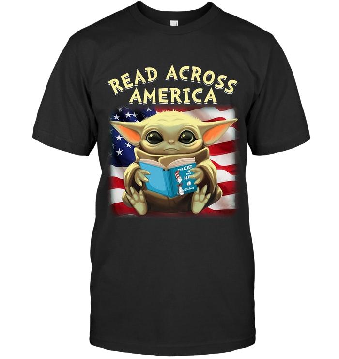 Baby Yoda Read Across America Flag Layer The Mandalorian Star Wars T Shirt