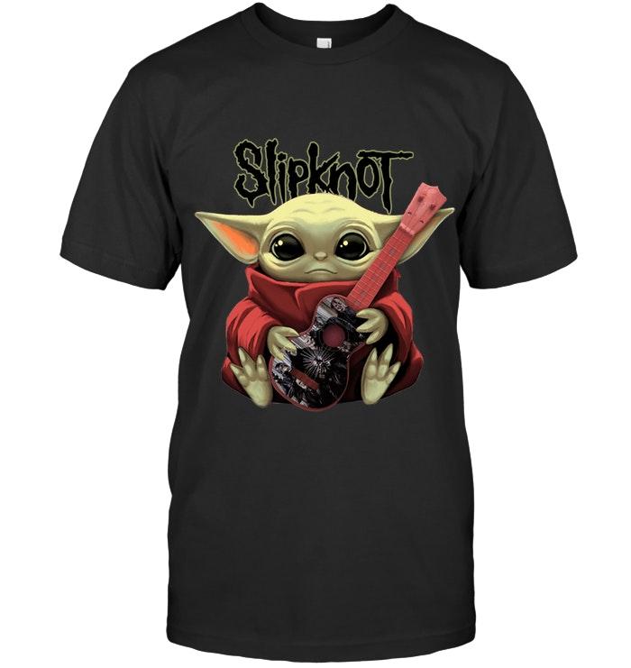 Baby Yodas Hugs Slipknot Guitar The Mandalorian Massup T Shirt