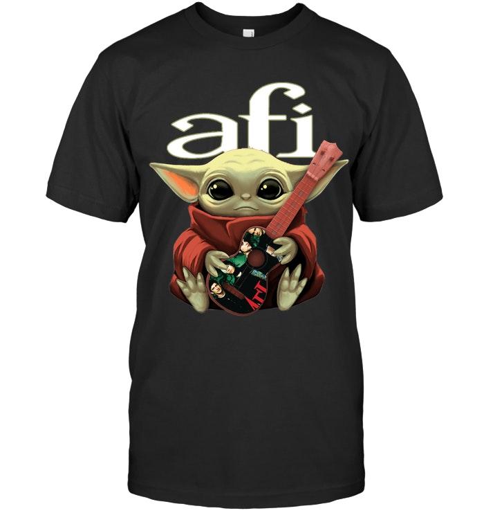 Baby Yodas Hugs Afi Guitar The Mandalorian Massup T Shirt