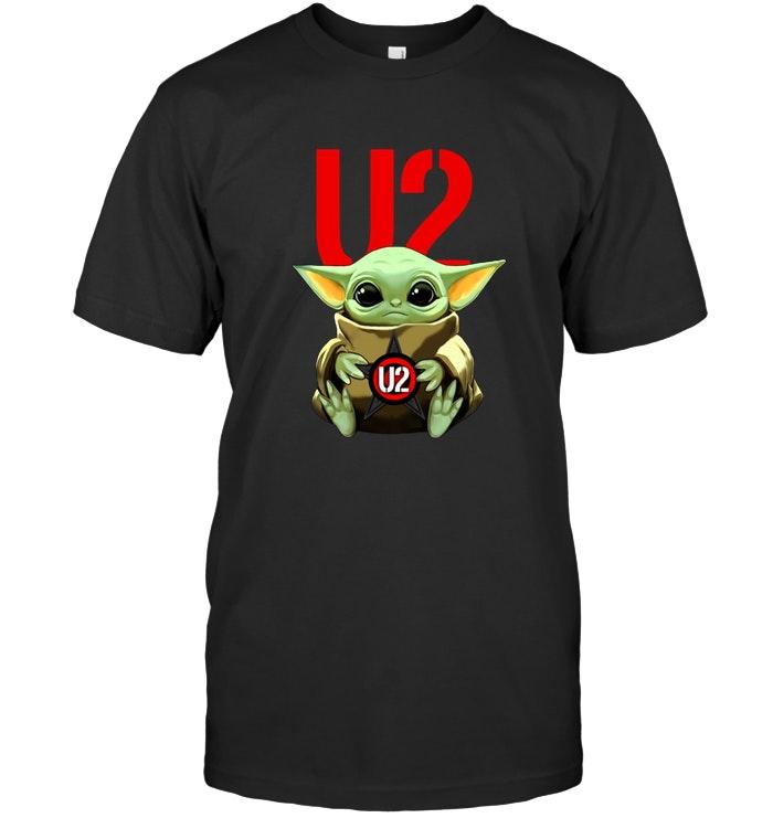Baby Yoda Loves U2 The Mandalorian Star Wars Fan T Shirt