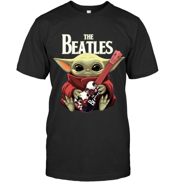 Baby Yodas Hugs The Beatles Guitar The Mandalorian Massup T Shirt