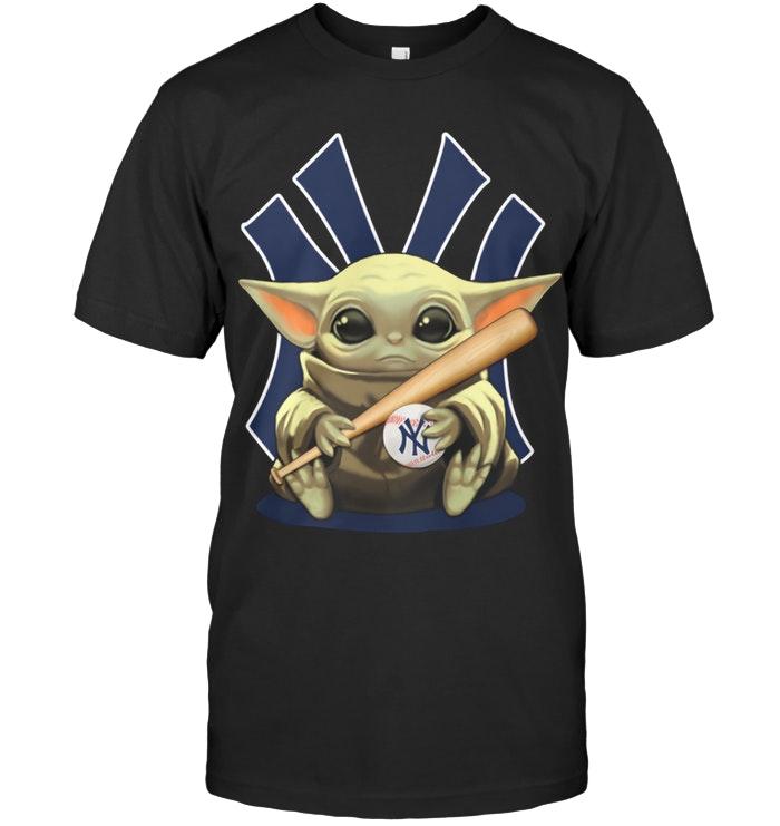 Baby Yoda New York Yankees The Mandalorian Star Wars Fan T Shirt
