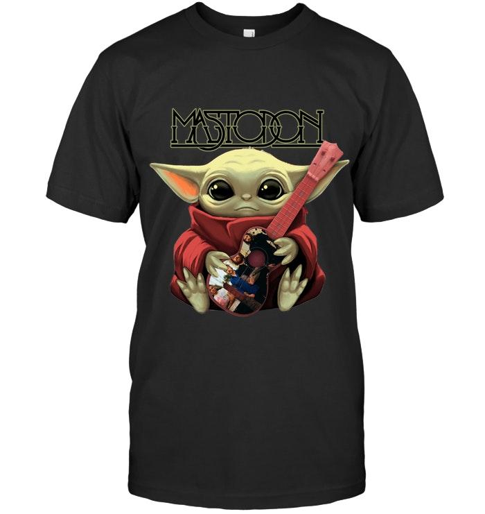 Baby Yodas Hugs Mastodon Guitar The Mandalorian Massup T Shirt