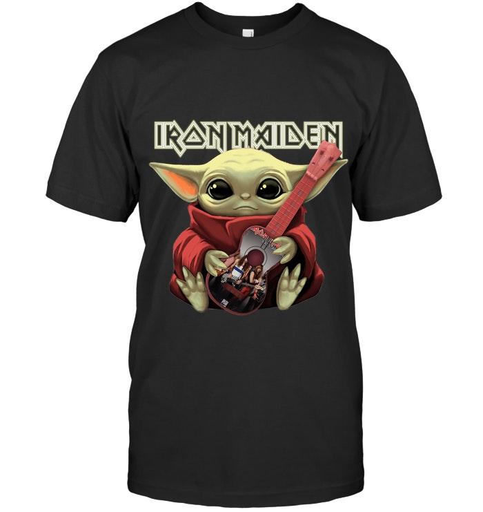 Baby Yodas Hugs Iron Maiden Guitar The Mandalorian Massup T Shirt