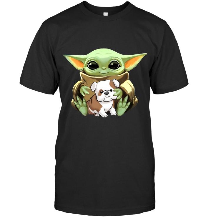 Baby Yoda Mandalorian Star Wars Loves Bulldog Dog Lover T Shirt
