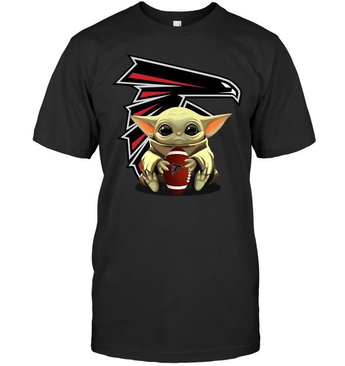 Baby Yoda Mandalorian Hugs Atlanta Falcons Star Wars Fan T Shirt