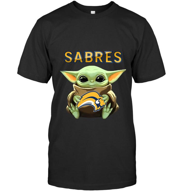 Baby Yoda Loves Buffalo Sabres Star Wars The Mandalorian Fan T Shirt