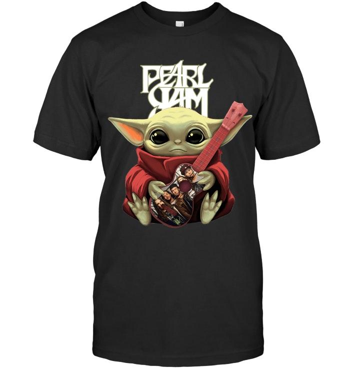 Baby Yodas Hugs Pearl Jam Guitar The Mandalorian Massup T Shirt