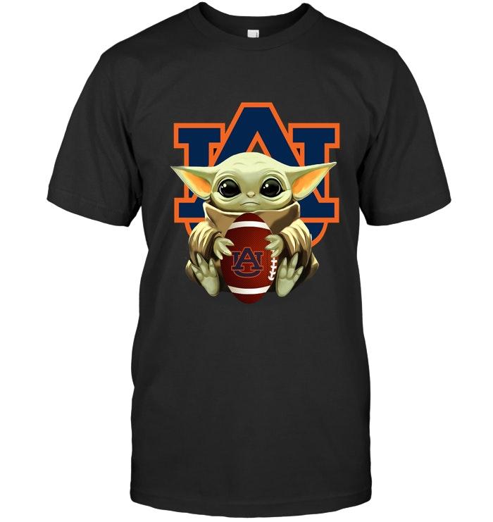 Baby Yoda Mandalorian Hugs Auburn Tigers Star Wars Fan T Shirt