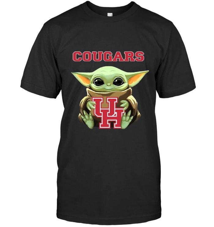 Baby Yoda Loves Houston Cougars Star Wars The Mandalorian Fan T Shirt