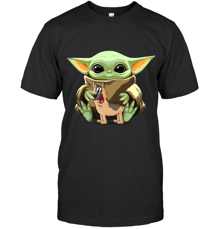 Baby Yoda Mandalorian Star Wars Loves German Shepherd Dog Lover T Shirt