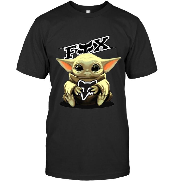 Baby Yoda Loves Fox Dirtbike Motocross Star Wars The Mandalorian Fan T Shirt