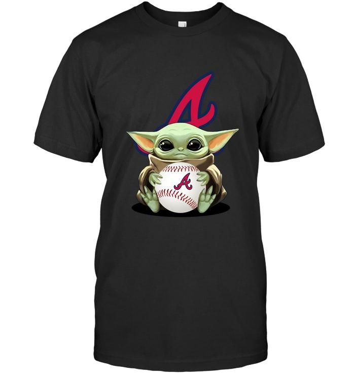 Baby Yoda Mandalorian Hugs Atlanta Braves Star Wars Fan T Shirt