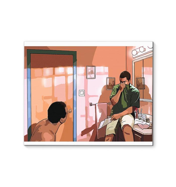 Friday Funny Bathroom Scene Willy Telling Craig To Get A Job While Hes On The Toilet Oil Paint Art Canvas