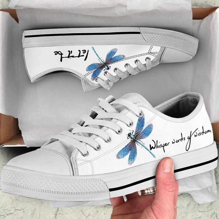 Whisper Words Of Wisdom Let It Be Blue Dragonfly Low Top Converse Converse Sneakers