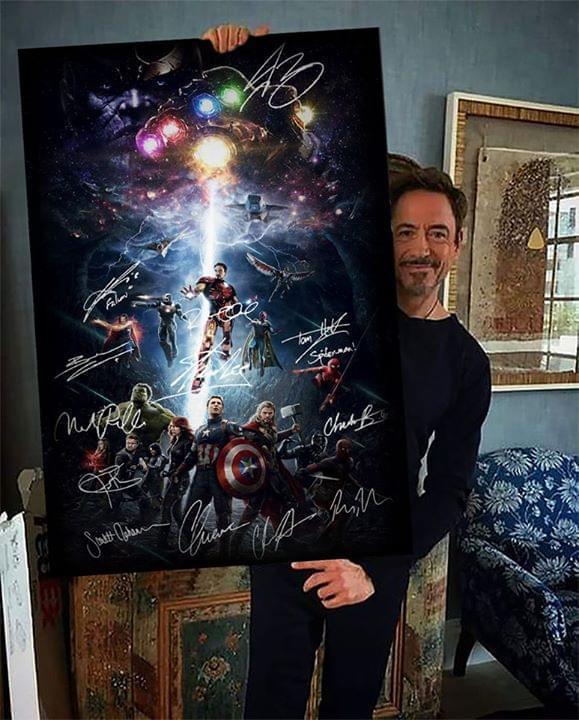 Avenger Endgame Infinity War Marvel Superheroes All Cast Signed Poster Canvas