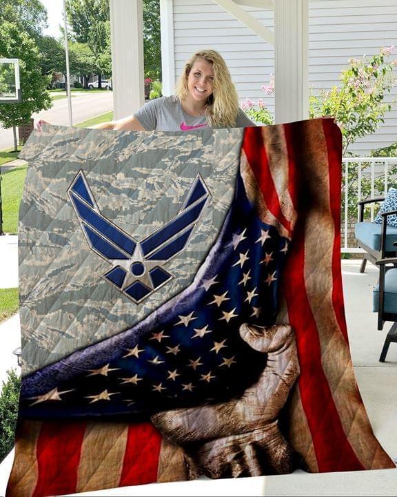 Us Air Force Us Flag Quilt Blanket