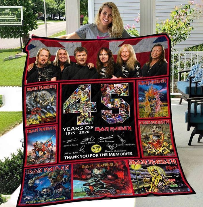 45 Years Of Iron Maiden All Members Signature For Fan Quilt Blanket