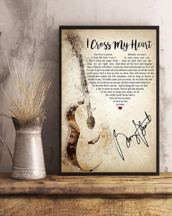 I Cross My Heart Lyric Typography George Strait Signature Poster Canvas