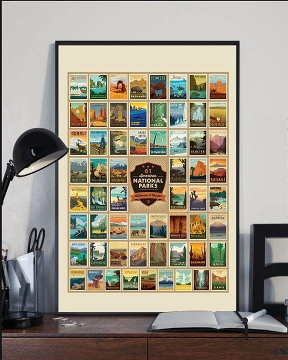 61 National Parks Poster Canvas